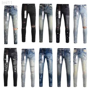 Men's Jeans Purple Jeans Designer Jeans for Mens Purple Brand Jeans Hole Skinny Motorcycle Trendy Ripped Patchwork Hole All Year Round Slim Legged Sdouc8ore