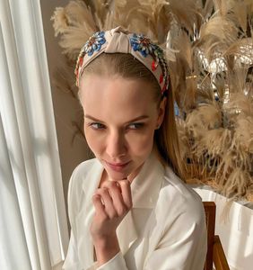 5 cores moda moda fábrica de tecido de cabeça de cabeça vintage cross women bands de cabelo bordando bordado floral meninas caband3677187