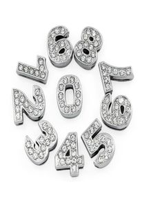 8mm 10mm Az Alphabet 09 Numeri Sintoni Slider in lega di zinco Simbolo Full Rhinestones Mixed 130pcs 1102 Q26733143