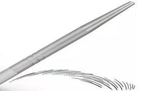 Gümüş Alüminyum Profesyonel Manuel Dövme Kalemi Kalıcı Makyaj Dövme Kalemi 3D Kaş Nakış Mikroblading Pen3773442