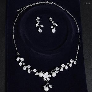 Necklace Earrings Set YYSUNNY Fashion Crystal Bridal Wedding Jewelry For Women Silver Color Banquet Dress Accessories Party Gift