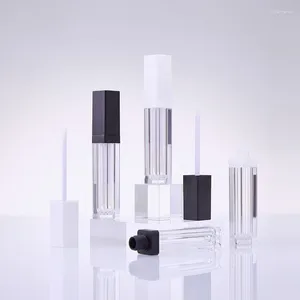 Depolama Şişeleri 1 PCS Boş Portable 7ml Dudak Parlatıcı Tüp Plastik Sır Tüpleri Kare Tam Şeffaf Konteyner