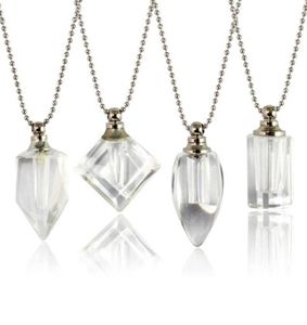 Pendant Necklaces 2PCS Clear Crystal Vials Urn Jewelry Cremation Necklace For Ashes3772609