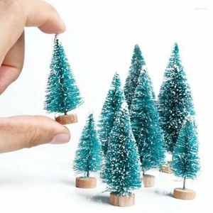 Estatuetas decorativas 12pcs Pine agulha de Natal Acessórios Micro-Landscapes Creative Snow Paisagismo Decoração em casa