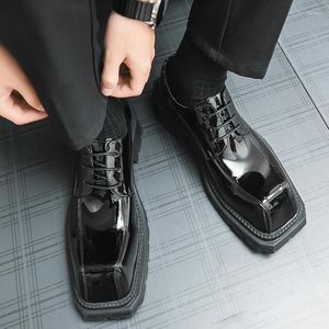 Casual Shoes Original Design 2024 S/A British Style Patent Leather for Men's Black Hombre Daily Business Dress Hight Quality