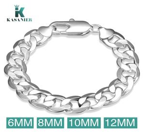 KASANIER Mens Bracelet Chains Stainless Steel silver Bracelet For Men and Women Curb Cuban Davieslee Jewelry 4681012mm New1989141