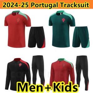2024ポルトガルトラックスーツジャージーフットボールトレーニングスーツ24 25新しいポルトガルショーツスリーブトラックスーツシャツキットサバエットスポーツウェアチャンダルフットボールスウェットシャツ