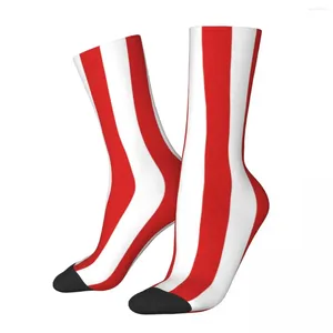 女性の靴下赤と白の縞模様のビンテージプリントゴシックストッキング秋のアンチスキッドガールズ高品質のデザインランニング