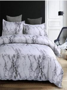 Gråblå lila marmor tryckt sängkläder set duvet cover king queen twin size california king quilt cover comporter cover 23 st 203716510