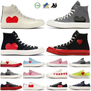 Domande da donna degli anni '70 Scarpe da design del cuore rosso casual 1970 Scarpe grandi occhi Chuck Hearts Love with Eye Hearts Shape Materiali tela classici uomini donne sport scarpa