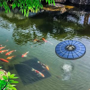 2.5W Round Solar Oxygen Pump Stable Silent Water Air Aerator Pumps For Aquarium Fish Tank Pond Outdoor Fishing Oxygenation 240430