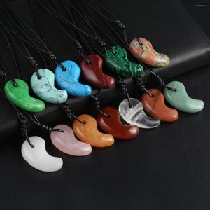 Pendant Necklaces 10PCS Wholesale Natural Stone Agate Comma Shaped Necklace Minimalist Style Gift Fashionable Jewelry For Men Women