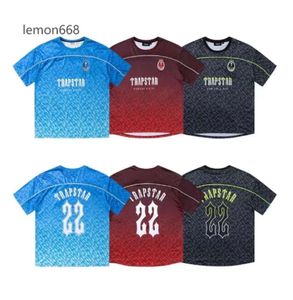 Мужские футболки Trapstar Mesh Football Jersey Blue Black Red Men Men Sportswear Дизайнерская одежда моды 678906565