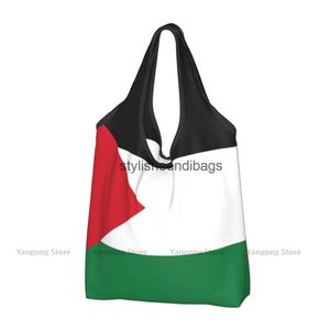 Fashion Canvas Väskor Shopping Bag Palestinian Flag Miljövänlig vikbar återanvändbar bärbar axel som används för resebadsar H240504