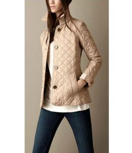 Begränsat brittiska kvinnor England Fashion Classic Diamond Jacket Blazers Cotton London Brit Solid Quiltade Coats Ladies Sport Outwear Black 4058827