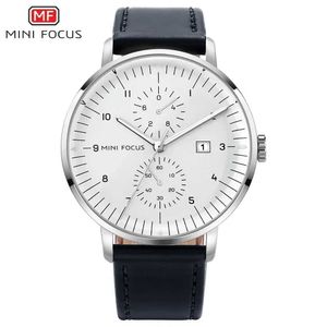 Wristwatches MINI FOCUS 0052G Mens Casual Fashion Genuine Leather Male Wrist New Waterproof Clock Men Luxury Quartz es H240504