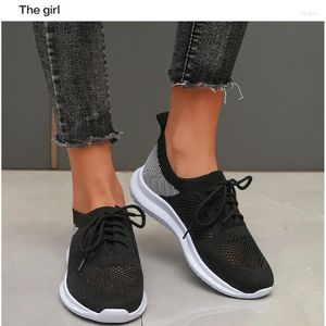 Casual Shoes Women Flat Breattable Air Mesh Sneakers Ladies Lace-Up Walking Women's Vulcanized 2024