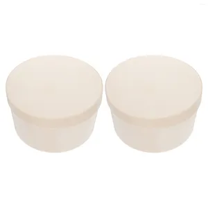 Take Out Containers 2pcs 4 Inch Round Candy Container Box Wood Birthday Festival Party Cake Carrier