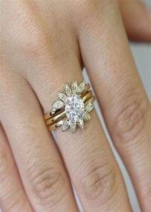 Design de folha exclusiva 18K Gold rosa e prata Branca Sapphire Diamond Wedding noivado Tamanho 512276Y4333264