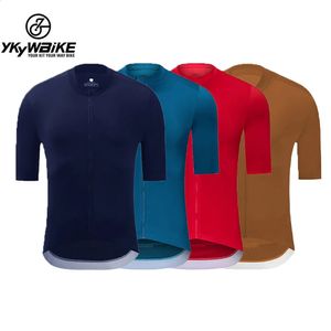 Bicycle jersey mens breathable mountain bike clothing quick drying bike shirt Italy MITI hem road bike top 240425