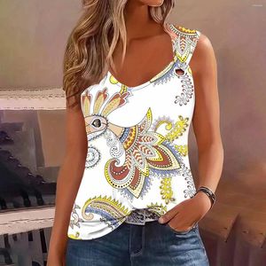 Tank da donna Fashion Flode Floral Taglie senza maniche Donne 2024 Tops canotte sexy estiva per donna top-shirt