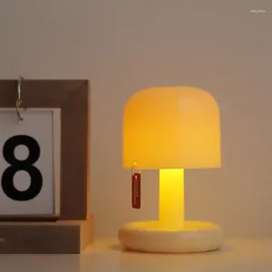 Table Lamps Mini Desktop Night Lamp Creative USB Rechargeable Mushroom Style Led Light For Coffee Bar Home Decor Bedroom