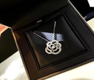 2020 new camellia necklace elegant and fashionable allround hollowedout diamond 925 sterling silver chain length 405cm5773211