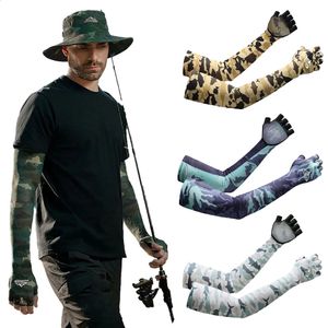 Balıkçılık Kolları Güneş Koruyucu Buz İpek Yarım Parmak Uzun Eldivenler Erkek Kadın Açık Hava Spor Bisiklet Anti-UV ARM DESTEK ARMGUARD UNISEX 240417