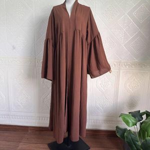 Ethnic Clothing 2024 Eid Ramadan Open Abaya For Women Without Hijab Dubai Luxury Islamic Kaftan Plain Abayas Muslim Cardigan Gown