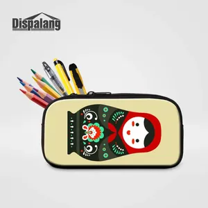 Cosmetic Bags Dispalang Children Small Zipper Pencil Case For School Russian Doll Print Bag Women Travel Mini Makeup Pouch Penbox