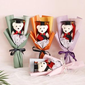 Dekorativa blommor Födelsedagsfest Alla hjärtans dag Graduation Gift Bouquet Decoration Cartoon Lovely Bear Animal