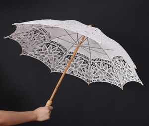 Guarda -chuvas renda pura algodão bordado guarda -chuva parasol parasol decoração de dama de honra 5395583