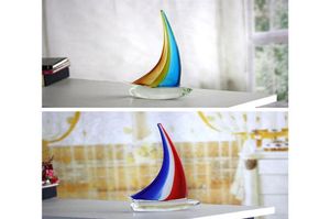 Sailing Ship Lucky Personalized Carved Gss Decoration Crafts Ornaments with 2 Colors for Christmas Gift283R1186104