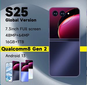 S25 Ultra Global Version Smartphone Qualcomm8 Gen 2 16G+1Tb 8800MAH 48+72MP 4G/5G Cellulare di rete cellulare Android Mobile Big Battery Face Finger ID