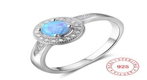 MIX Design Factory Direct Opal Stones S925 Srebrny pierścień mody Biżuteria Prezenty ślubne Real 925 Pierścionki szterlingowe Niebieski biały kamień szlachetny F2218671