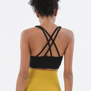 Yoga Sütyen Spor Sütyen Şok geçirmez Çapraz Kayışlar Sütyen Yoga Kıyafet Çalışma Gym Sports Tank Topu Free Weide Been Op Egzersiz Fitness Fanila Kadın Üstleri Brassiere