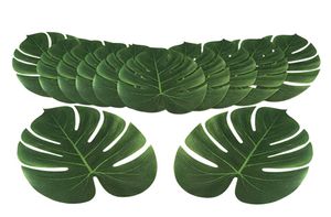 48 PCS Artificial Tropical Palm Leaves 138Ich Hawaiian Luau Party Jungle Beach tema Tabell Decoration Accessories7785257