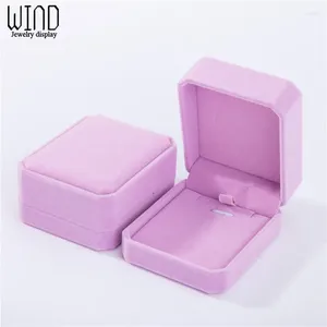 Jewelry Pouches Fashion High Quality Storage Boxes Presentation Necklace Pendant Box Velvet Case Earrings Plastic Display