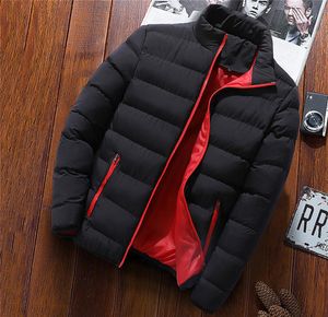 Men039s Jackets fashion high collar solid color thick cotton casual windproof jacket3897779