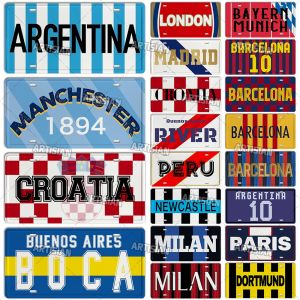 Артизианский номерной знак Milan Country Country Madrid Знаменитая государственная металлическая табличка Тоттенхэм гараж декарта