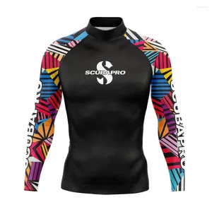 Damskie stroje kąpielowe lato męskie rashguard długie rękaw Surfowanie koszulka UV Protection T-shirt Szybkie suche wysypki Strażnicy pływania ubrania nurkowe