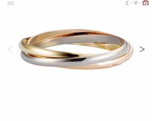 18 K Gold Titanium Steel Threering Srebrny złoto Rose Gold 3 Kolory Oryginalne projektant Ring4162647