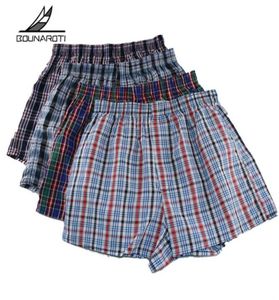 Classic Plaid Men Boxer Shorts Mens Underwear Trunks Cotton Cuecas Underwear boxers male Woven Homme Boxer Arrow Pants Plus Size9864326