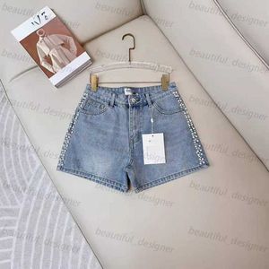 Designer jeans femminile primavera ed estate New Spicy Girl Style Girl Style pesante perle di cotone Pure Cotton High Waist Micro Elastico Shorts Denim