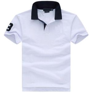 Factory Modes Mody Solid Casual Polo Shirt Männer Big Horse Stickel Revers Cotton PRL Polos 2017 Nummer 3 White Blue2477775