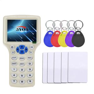 English 10 Frequency RFID Reader Writer Copier Copier Duplicatore IC/ID con cavo USB per 125kHz 13.56 MHz Schede LCD Screen Duplicatore 240423