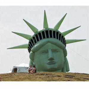 卸売ジャンボ20フィートの巨大なインフレータブル像の自由のヘッドバルーンマン彫刻広告と装飾のための彫刻