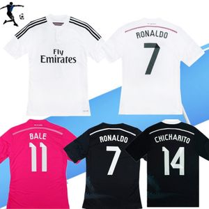 2014 15ホームアウェイシャツRonaldo Chicharito Benzema Bale Isco Jamesレトロサッカージャージ14 15ブラックフットボールシャツチャイニーズドラゴン298p