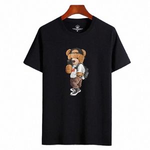 Męskie koszule zabawne niedźwiedź harajuku tshirt dla mężczyzn Summer T-shirt Short Sleevet-Shirt Męskie ubrania Mężczyzna Y00J#