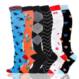 Socks Hosiery Drop Shipping Compression Stockings Blood Circulation Promotion Slimming Compression Socks Anti-Fatigue Comfortable Kn Socks Y240504